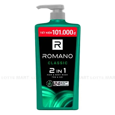 Dầu Tắm Gội Romano 2in1 Classic Chai 900g