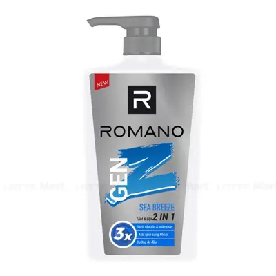 Dầu Tắm Gội 2 Trong 1 Romano Gen Z Hương Sea Breeze 610g