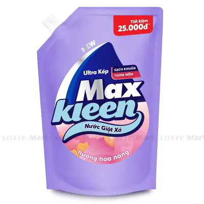 Nước Giặt Xả Maxkleen Hương Hoa Nắng Cho Máy Giặt Cửa Trước và Cửa Trên Túi 2.4kg