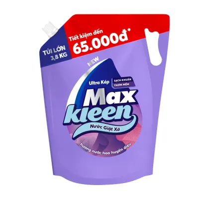 Nước Giặt Xả Maxkleen Hương Nước Hoa Huyền Diệu Cho Máy Giặt Cửa Trước và Cửa Trên Túi 3.8kg