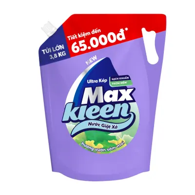 Nước Giặt Xả Maxkleen Hương Sớm Mai Cho Máy Giặt Cửa Trước và Cửa Trên Túi 3.8kg