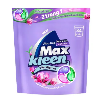 Viên Giặt Xả Maxkleen Nước Hoa Huyền Diệu Túi 510g 34 Viên