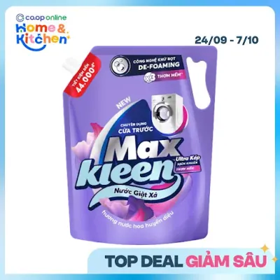 Nước Giặt Xả Maxkleen Hương Nước Hoa Huyền Diệu Cho Máy Giặt Cửa Trước Túi 3.6kg