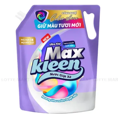 Nước Giặt Xả Maxkleen Giữ Màu Tươi Mới Hương Khu Vườn Tuyệt Sắc Cho Máy Giặt Cửa Trước và Cửa Trên Túi 3kg