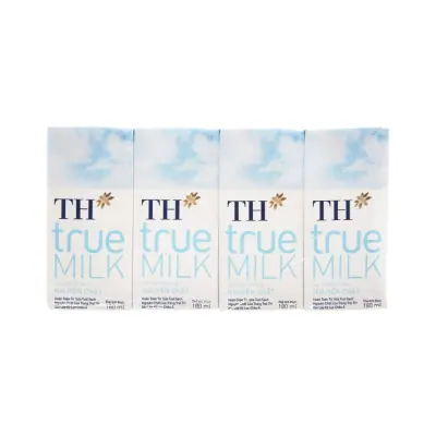 Sữa Tươi Tiệt Trùng TH Không Đường 4x180ml