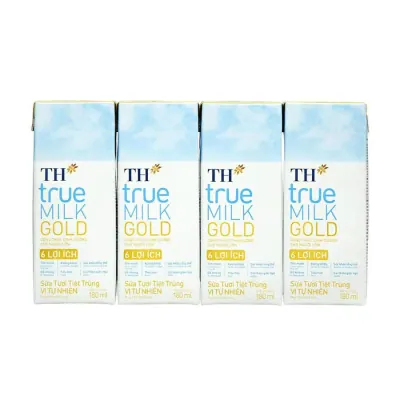 Sữa Tươi Tiệt Trùng TH True Gold 4 x 180ml