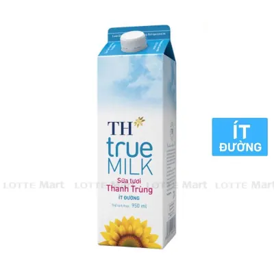 Sữa Thanh Trùng TH true MILK Ít Đường Hộp 950ml