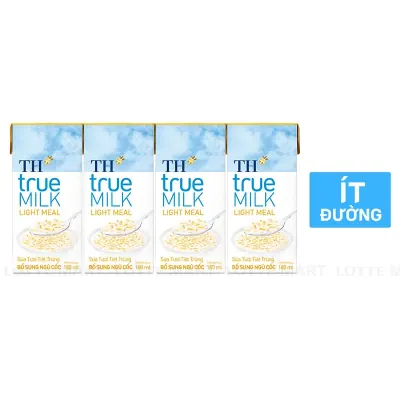 Lốc 4 Hộp Sữa Tươi Tiệt Trùng TH true MILK Light Meal 180ml