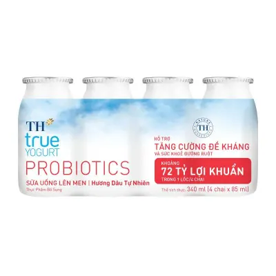 Sữa Chua Uống Lên Men TH Probiotic Dâu 4 x 85ml
