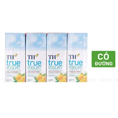 Lốc 4 Hộp Sữa Chua Uống Tiệt Trùng TH True Yogurt Hương Cam 180ml