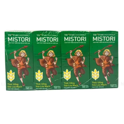 Lốc 4 Hộp Thức Uống Sữa Lúa Mạch TH True Chocomalt Mistori 180ml