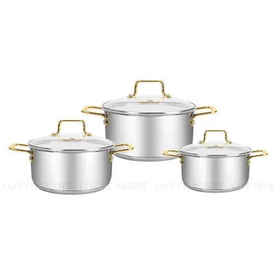 Bộ 3 Nồi Inox Đáy Từ 3 Lớp Elmich Smartcook SM3105IN03 16cm - 20cm - 24cm