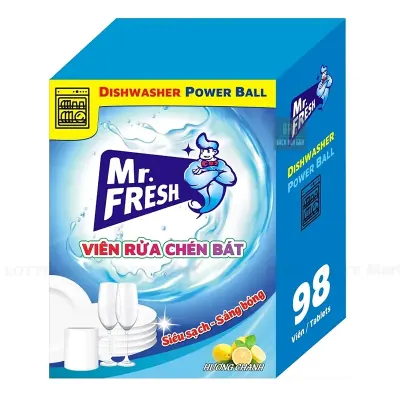 Viên Rửa Chén Mr.Fresh Hương Chanh Hộp 32 Viên