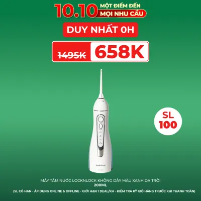 Máy Tăm Nước LocknLock Không Dây Màu Xanh Da Trời 200ml