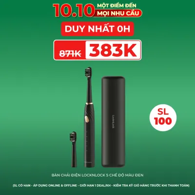 Bàn Chải Điện LocknLock 5 Chế Độ Màu Đen