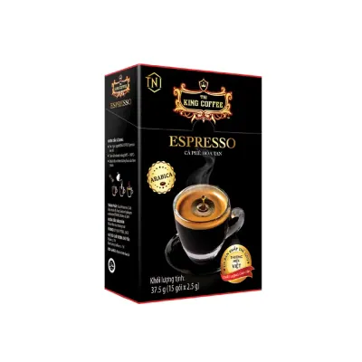 Cà Phê Hòa Tan King Coffee Espresso Hộp Giấy 15×2.5g
