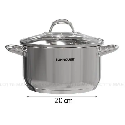 Nồi Sunhouse Inox Đáy 3 Lớp SHG301-20 Size 20cm
