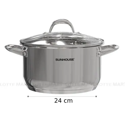 Nồi Sunhouse Inox Đáy 3 Lớp SHG301-24 Size 24cm