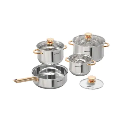 Bộ Nồi Chảo Inox 5 Đáy Từ Sunhouse SHG789
