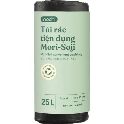 Túi Rác Mori Soji Đen Quai 25L-1 Cuộn
