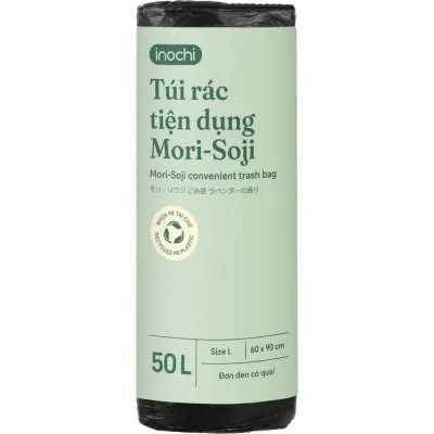 Túi Rác Mori Soji Đen Quai 50L-1 Cuộn