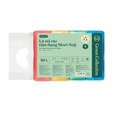 Lô 4 Túi Rác Màu Inochi Mori Soji 50L Size L