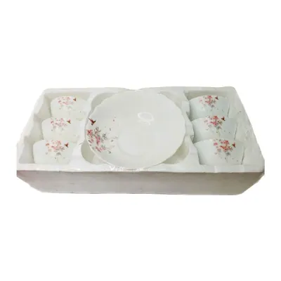 Bộ Tô + Chén Thủy Tinh Cherry Sắc Xuân 7 Cái