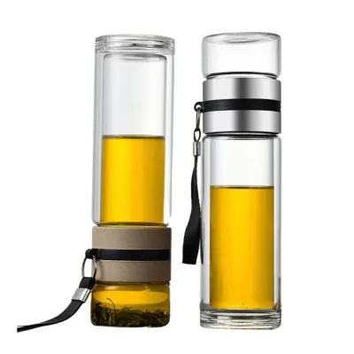 Bình Lọc Trà Thủy Tinh 2 Lớp Cách Nhiệt 400ml