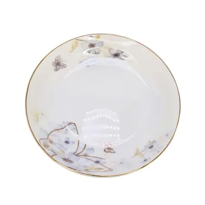 Dĩa 7 Sâu Sứ Xương Trắng Hoa Bướm