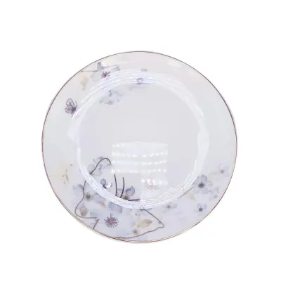 Dĩa 8 Sâu Sứ Xương Trắng Hoa Bướm