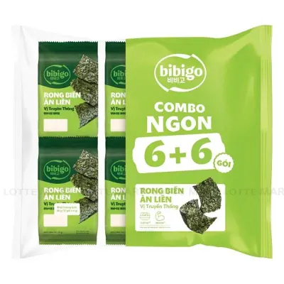 Lốc 12 Gói Rong Biển Vị Truyền Thống bibigo 4g