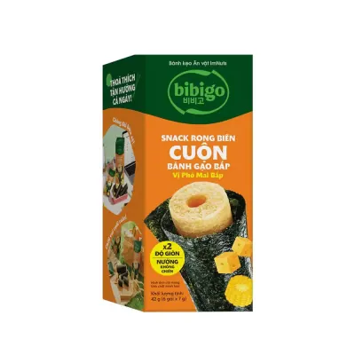 Snack Rong Biển Bánh Gạo Bắp Mực Nướng Cay 6 Gói x 7g