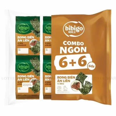 Lốc 12 Gói Rong Biển bibigo Vị BBQ 4g