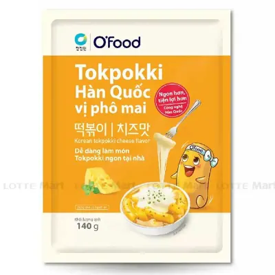 Bánh Gạo Tokpokki Hàn Quốc Vị Phô Mai O'Food Gói 140g