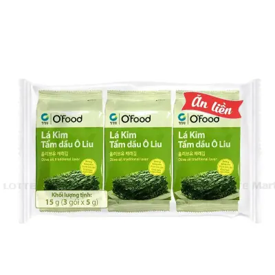 Lốc 3 Gói Rong Biển Ăn Liền O’food Tẩm Dầu Ô Liu 5g