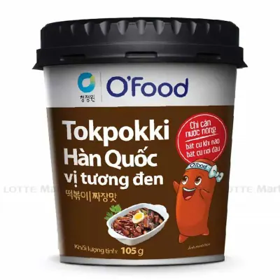 Bánh Gạo Tokpokki O'Food Vị Tương Đen Ly 105g