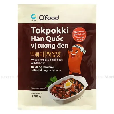 Bánh Gạo Tokpokki O'Food Tương Đen Gói 140g