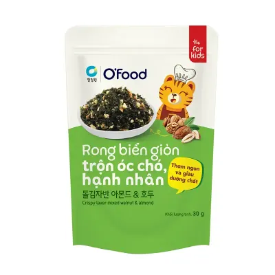 Rong Biển Giòn Trộn Hạt Óc Chó, Hạnh Nhân O'Food Gói 40g