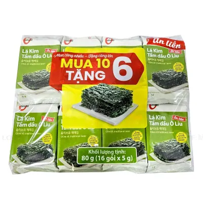 Lốc 16 Gói Lá Kim Tẩm Dầu Ô Liu O'Food 5g