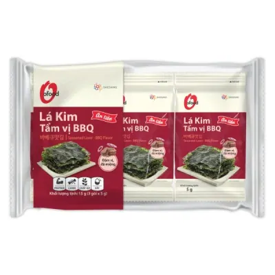 Lốc 3 Rong Biển Lá Kim O'Food Tẩm Vị BBQ Gói 5g