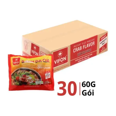 Thùng 30 Gói Bánh Đa Cua Vifon 60g