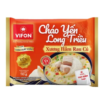 Cháo Yến Vifon Long Triều Xương Hầm Rau Củ Gói 110g