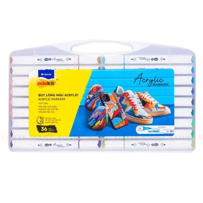 Bút Lông Màu Acrylic 2 Đầu Thiên Long Colokit ACM-C006 Hộp 36 Màu