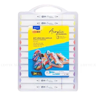 Bút Lông Màu Acrylic 2 Đầu Thiên Long Colokit ACM-C002 Hộp 24 Màu
