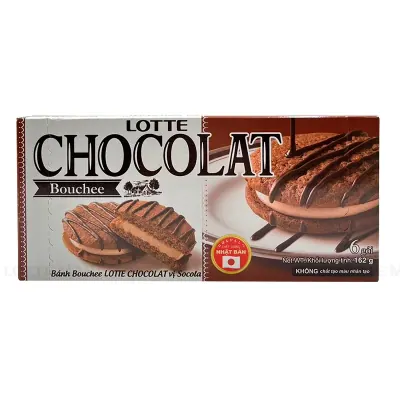Bánh Lotte Chocolat Bouchee Vị Socola 6 Cái Hộp 162g