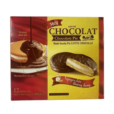 Bánh Lotte Chocolat Socola Pie 12 Cái Hộp 339.6g