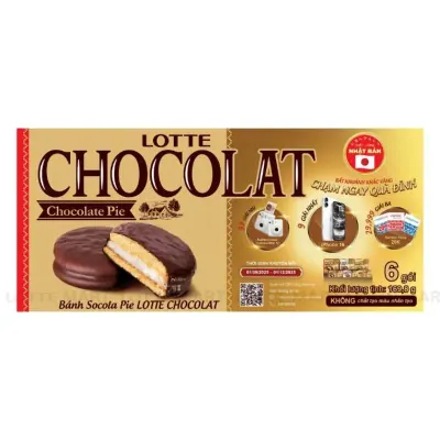 Bánh Lotte Chocolat Socola Pie 6 Cái Hộp 169.8g