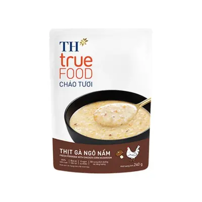 Cháo Tươi TH True Food Thịt Gà Ngô Nấm Gói 240g