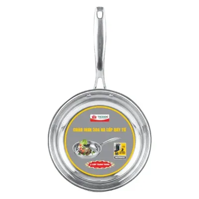 Chảo Inox 3 Lớp Đáy Từ TiCook 18Cm