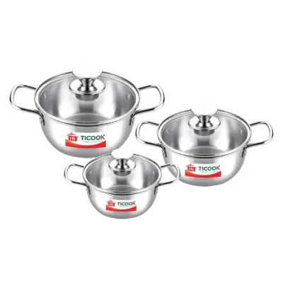Bộ 3 Nồi Inox 3 Lớp Đáy Từ TiCook